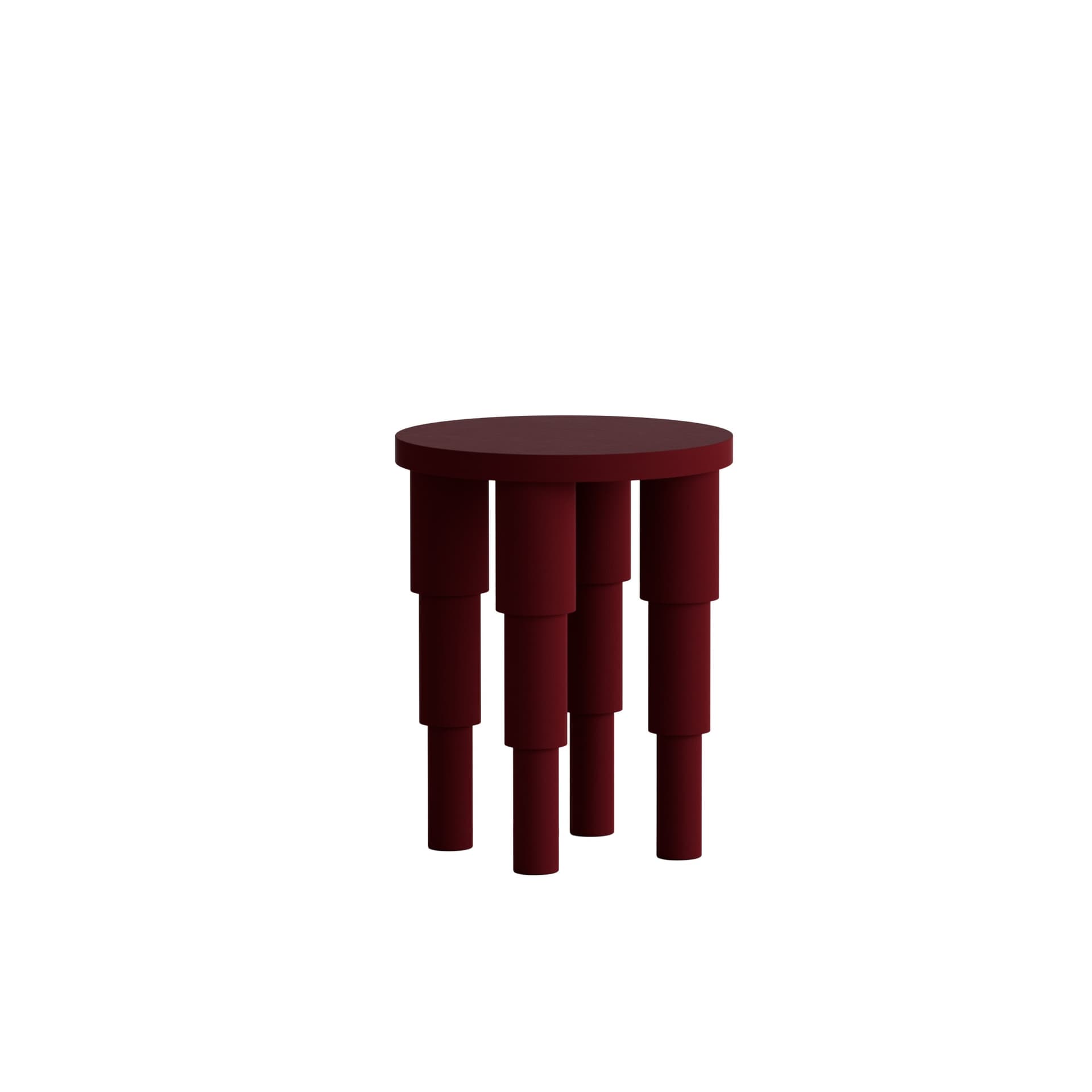 Side table Tele 01.01 burgundy, Ø40, Snapp Form