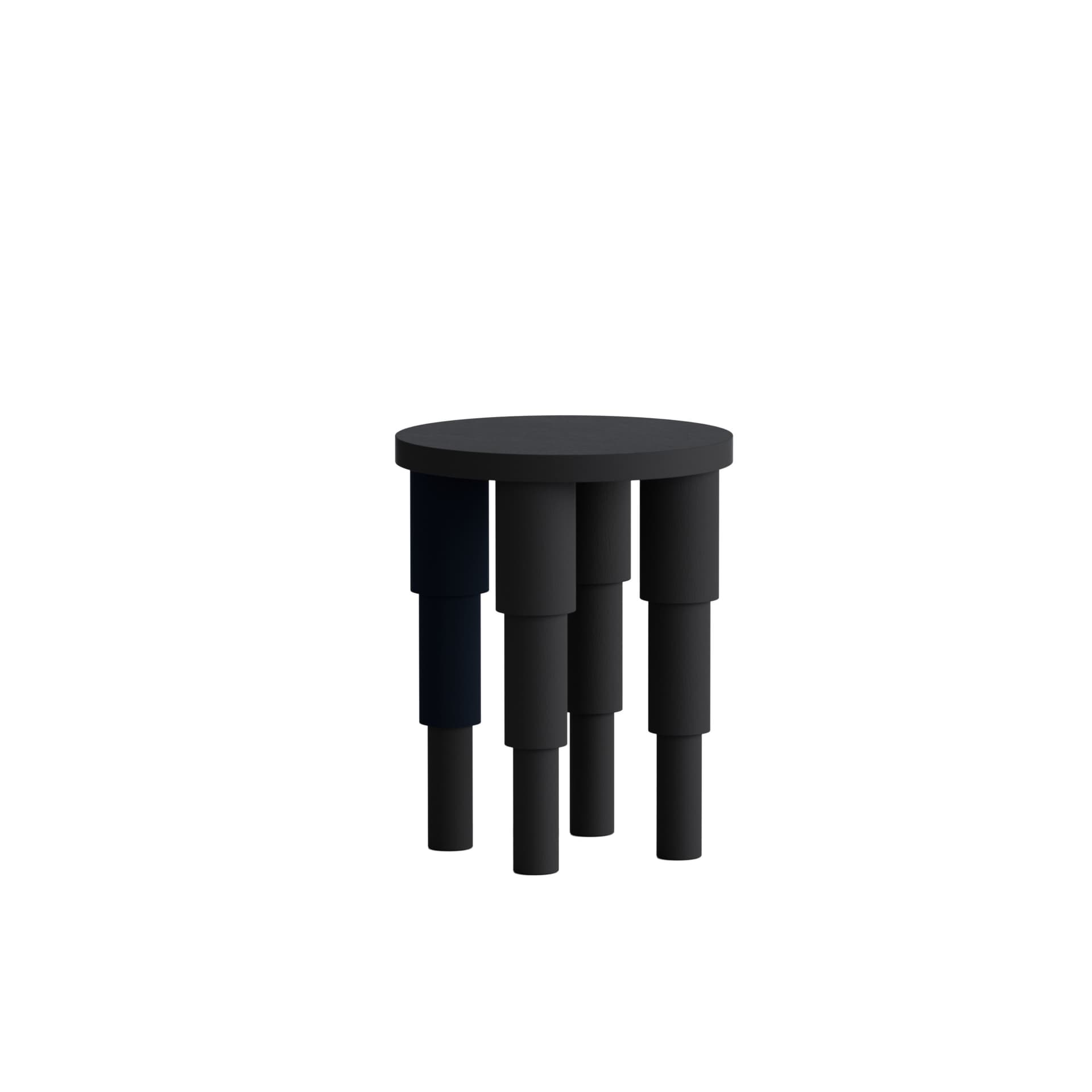 Side table Tele 01.01 black, Ø40, Snapp Form