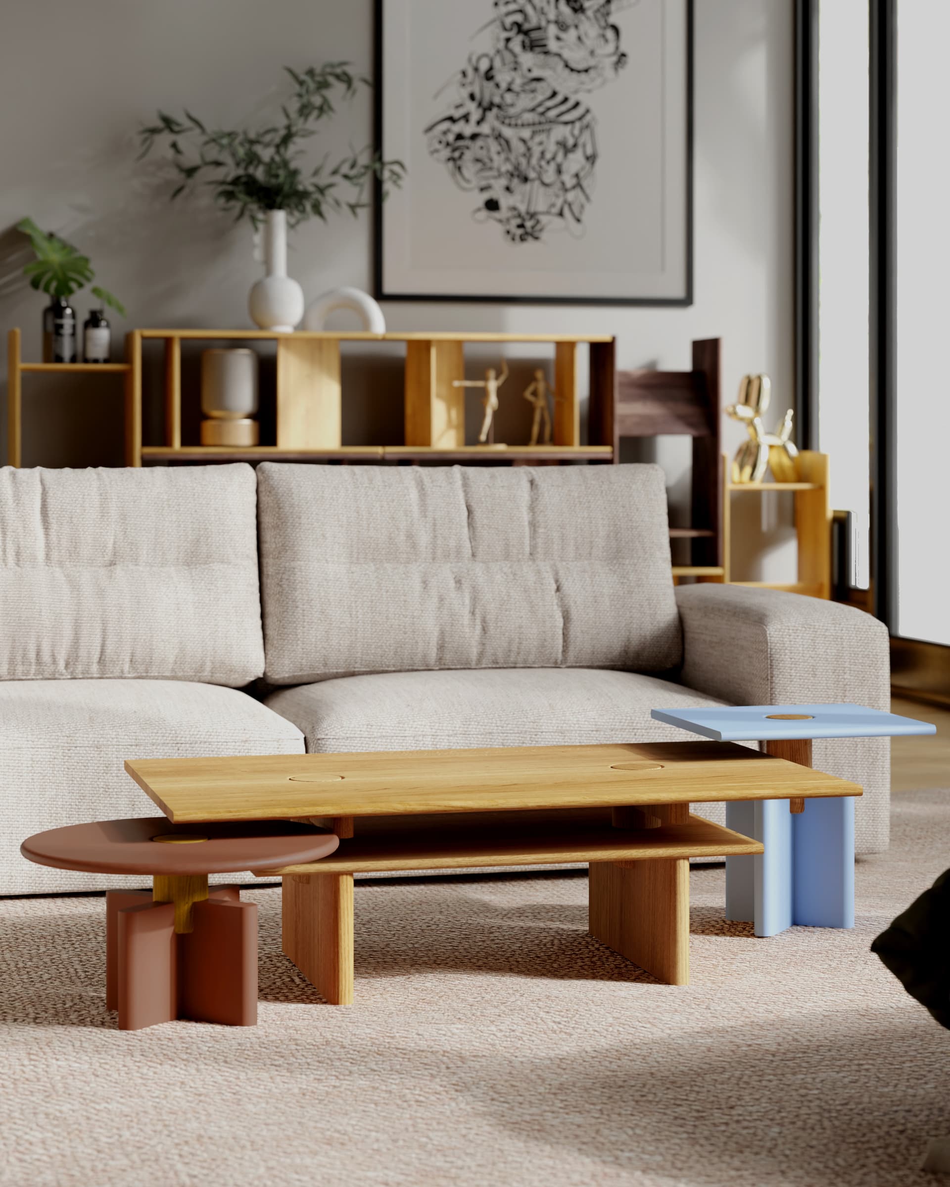 Coffee table Solis 02.02, American walnut 120x50, Snapp Form - 373276