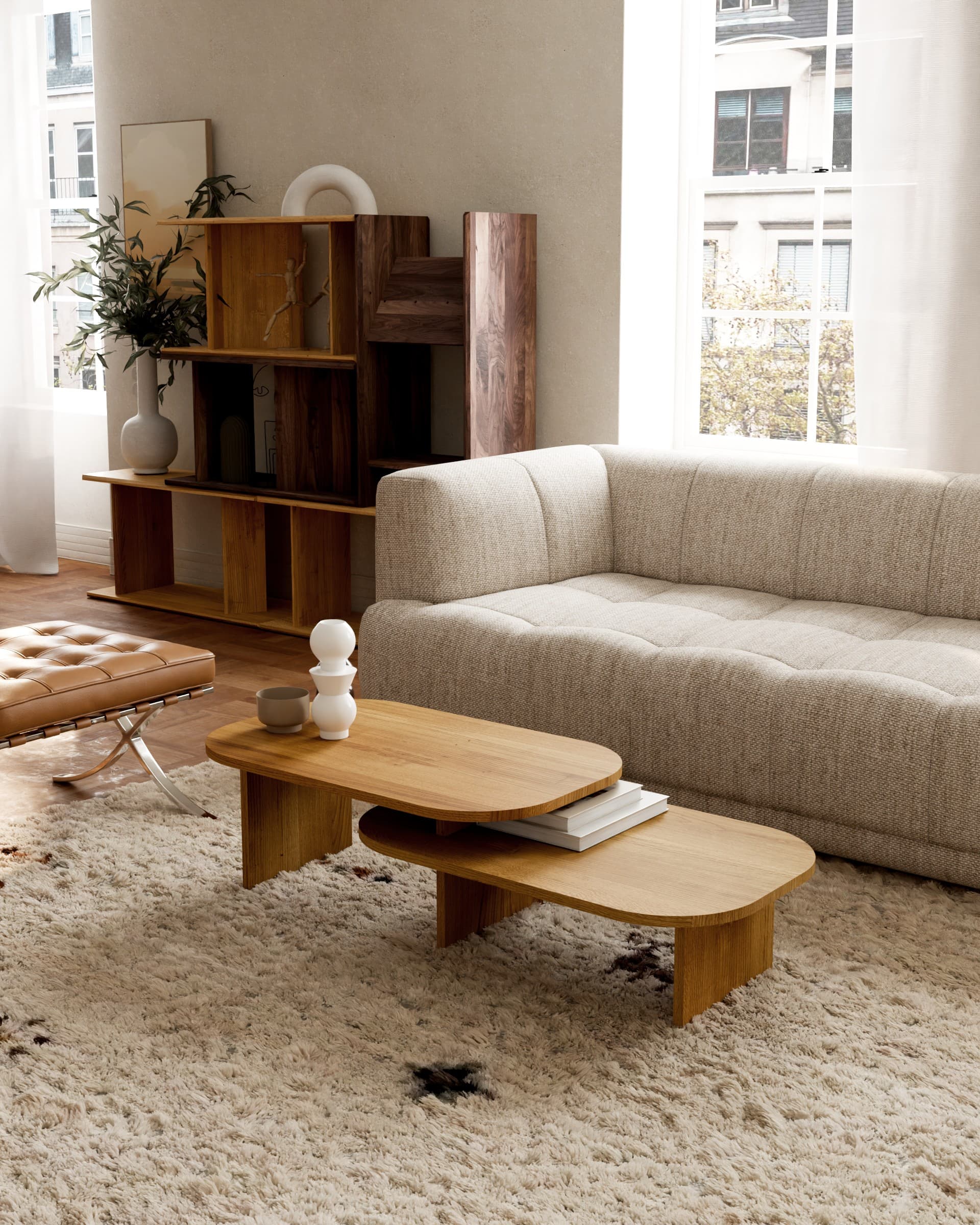 Coffee table Bandi 02.01 American walnut 120x50, Snapp Form - 373288