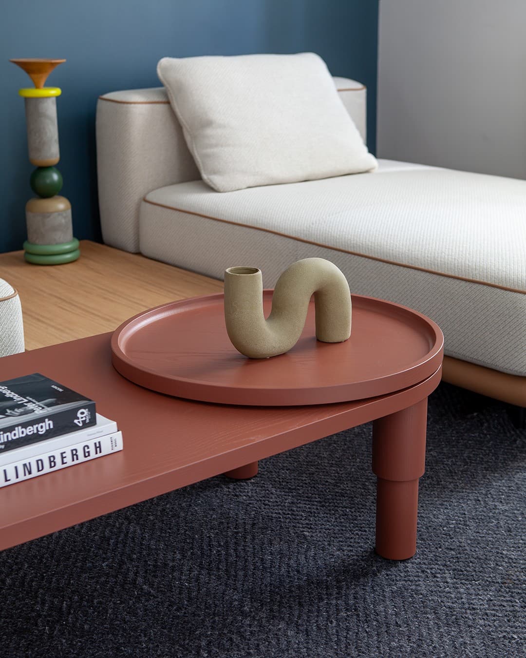 Coffee table Tele 02.01 burgundy, 130x60, Snapp Form - 373311