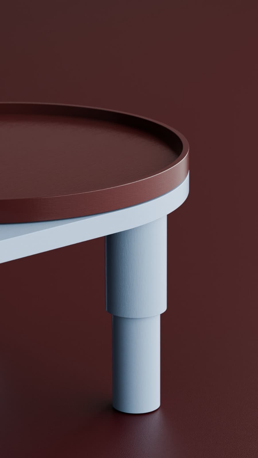 Coffee table Tele 02.01 burgundy, 130x60, Snapp Form - 373315