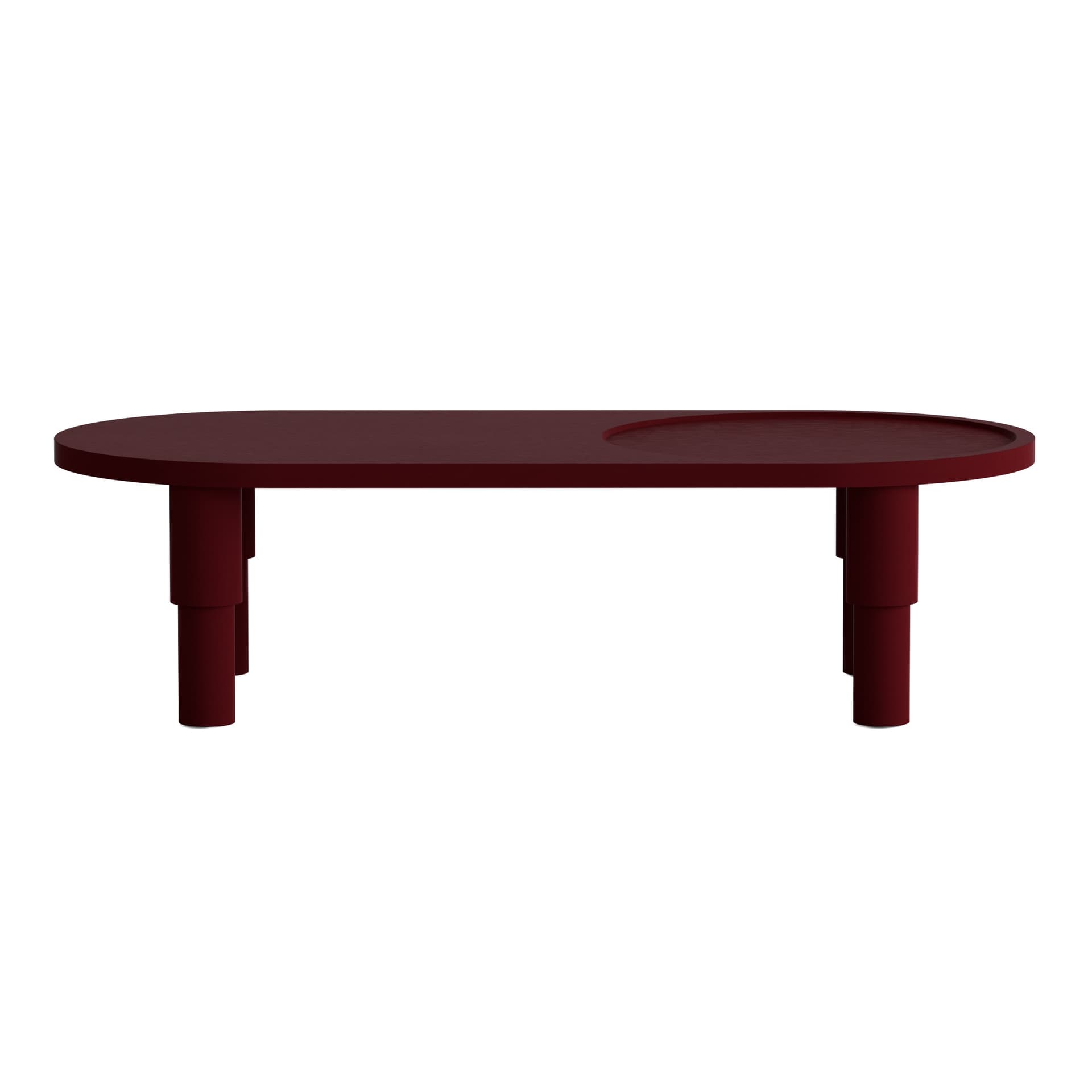 Coffee table Tele 02.01 burgundy, 130x60, Snapp Form