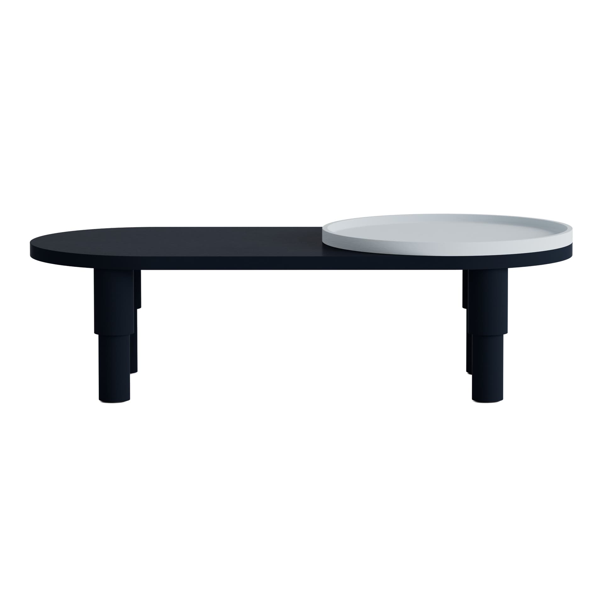 Coffee table Tele 02.01 with tray navy blue, light blue 130x60, Snapp Form