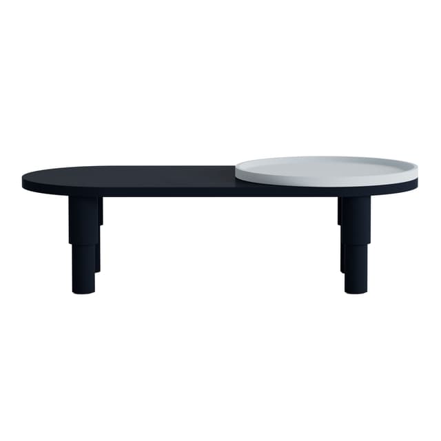 Coffee table Tele 02.01 with tray navy blue, light blue 130x60, Snapp Form - DIMENSION