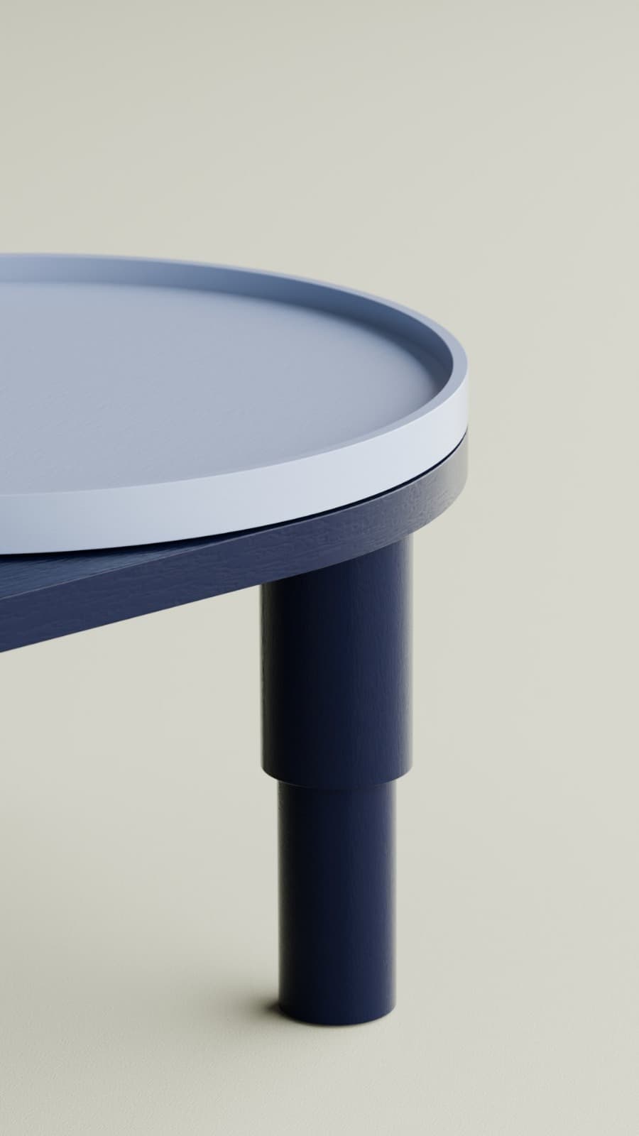 Coffee table Tele 02.01 with tray black, blue 130x60, Snapp Form - 373416