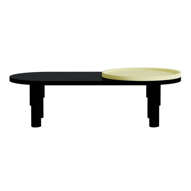 Coffee table Tele 02.01 with tray black, yellow 130x60, Snapp Form - DIMENSION