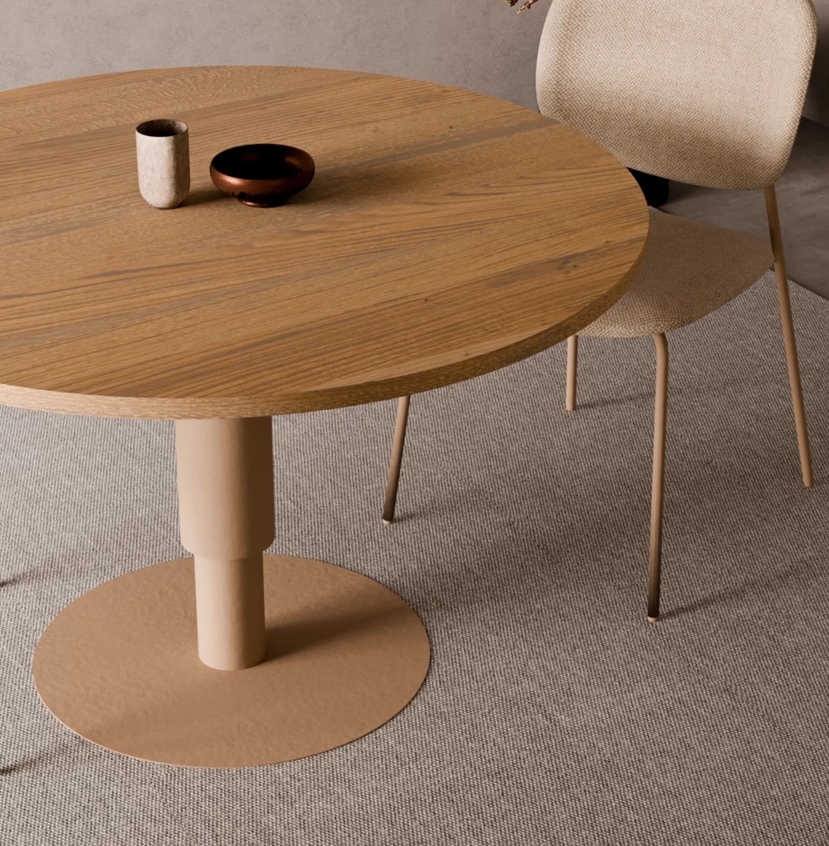 Table Tele one 03.01 bleached oak Ø100, Snapp Form - 373626