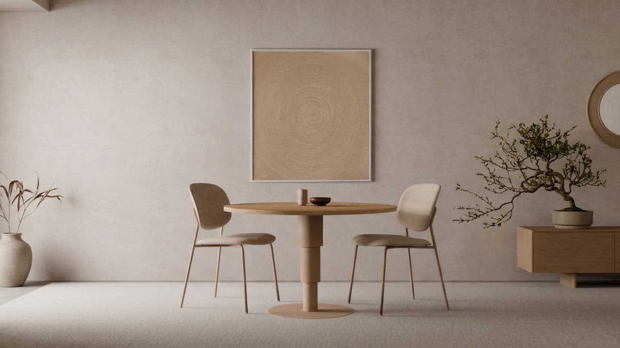 Table Tele one 03.01 bleached oak Ø100, Snapp Form - 373623