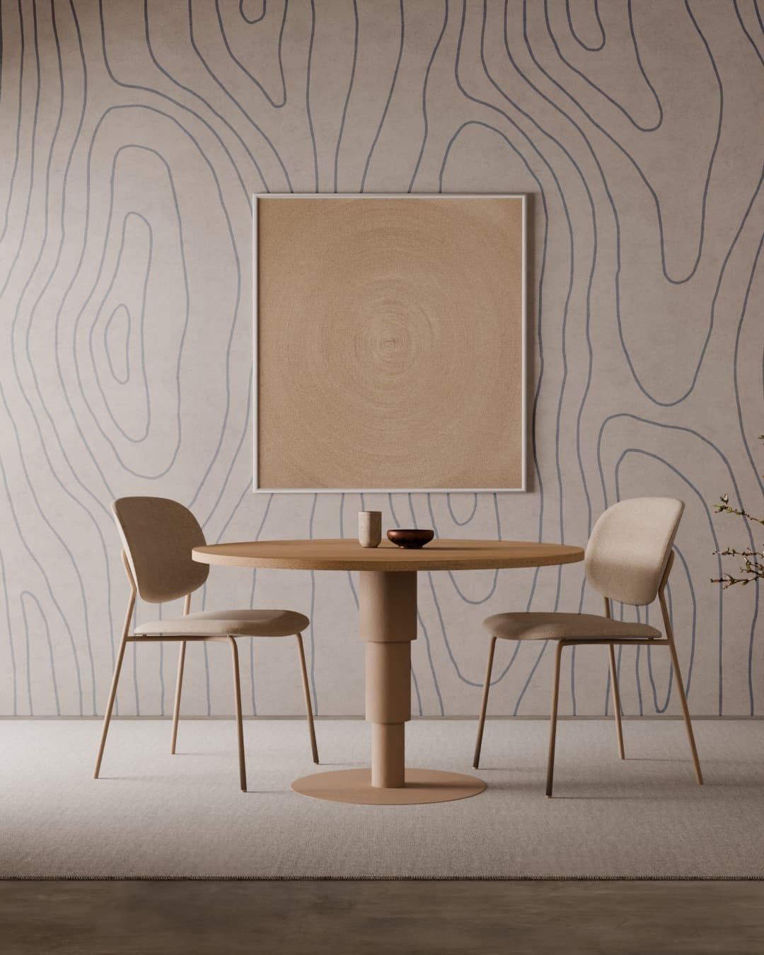 Table Tele one 03.01 navy blue Ø100, Snapp Form - 373636