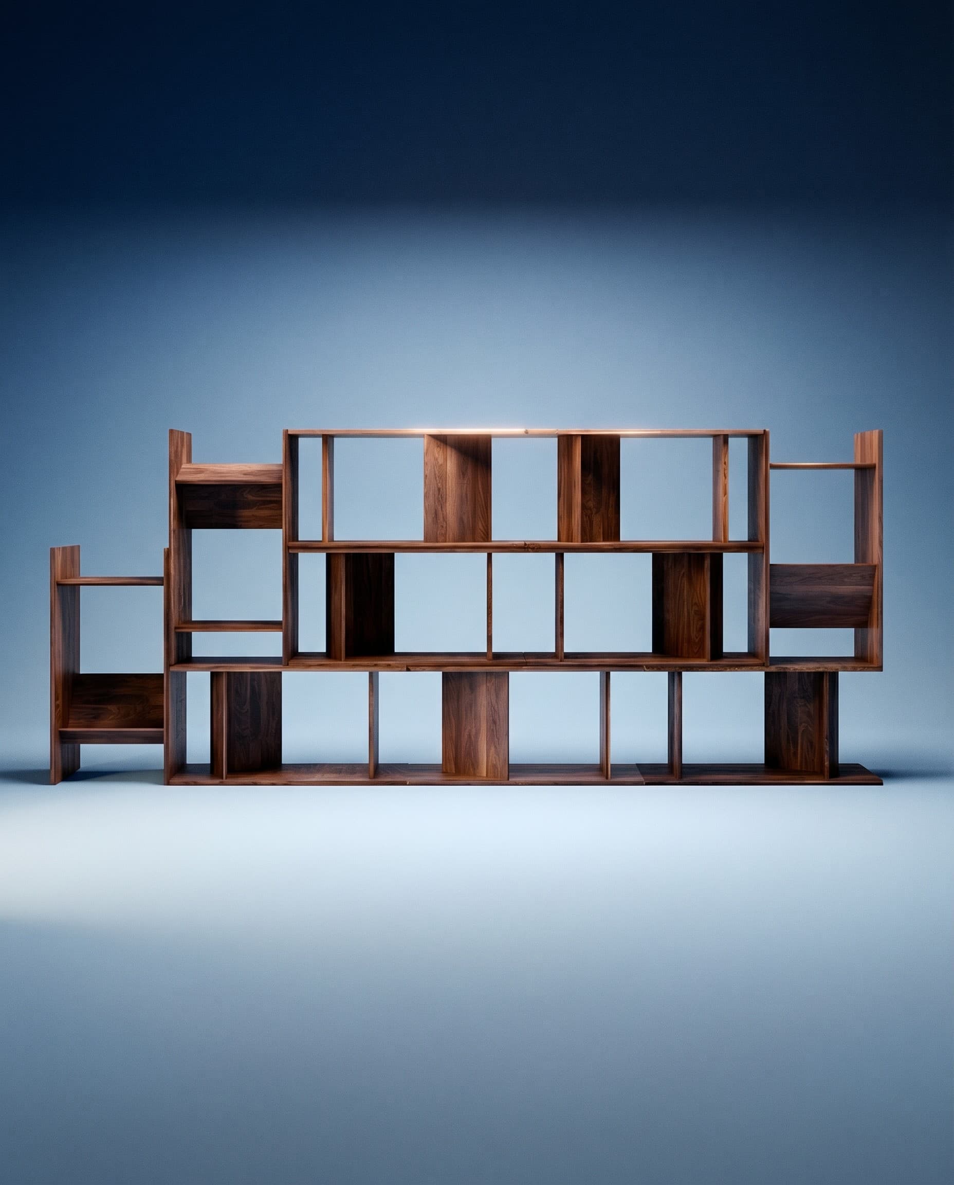Bookcase Vero 05, red brown, 138x322x35, Snapp Form - 373841