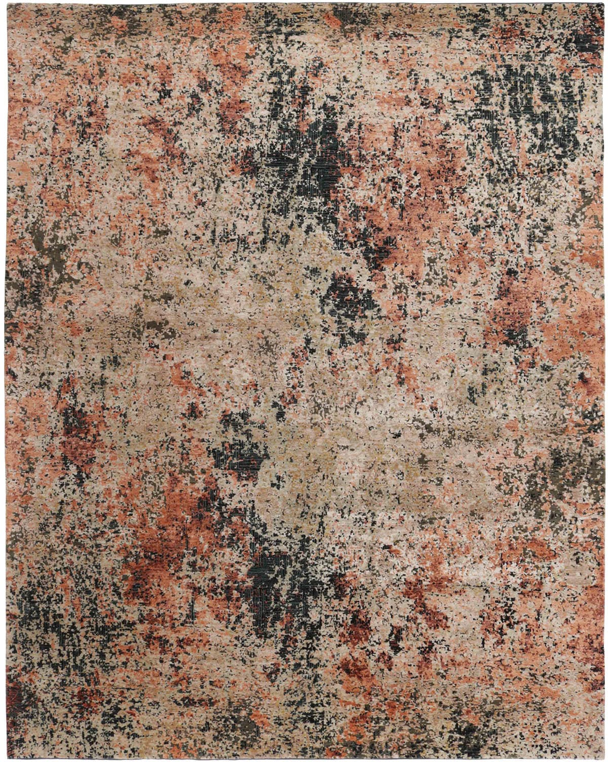 Rug Seduction beige black orange, 170x240, wool viscose, Reza's