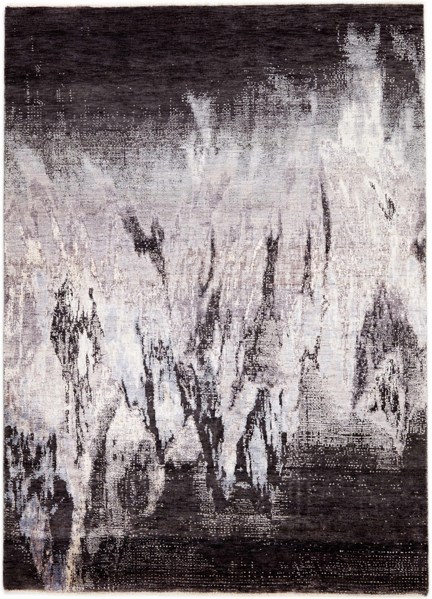 Rug Seduction grey silver white beige, 250x300, wool viscose, Reza's