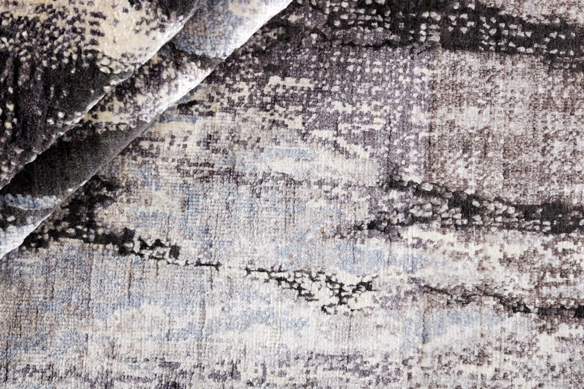 Rug Seduction grey black white beige, 250x350, wool viscose, Reza's - 374077