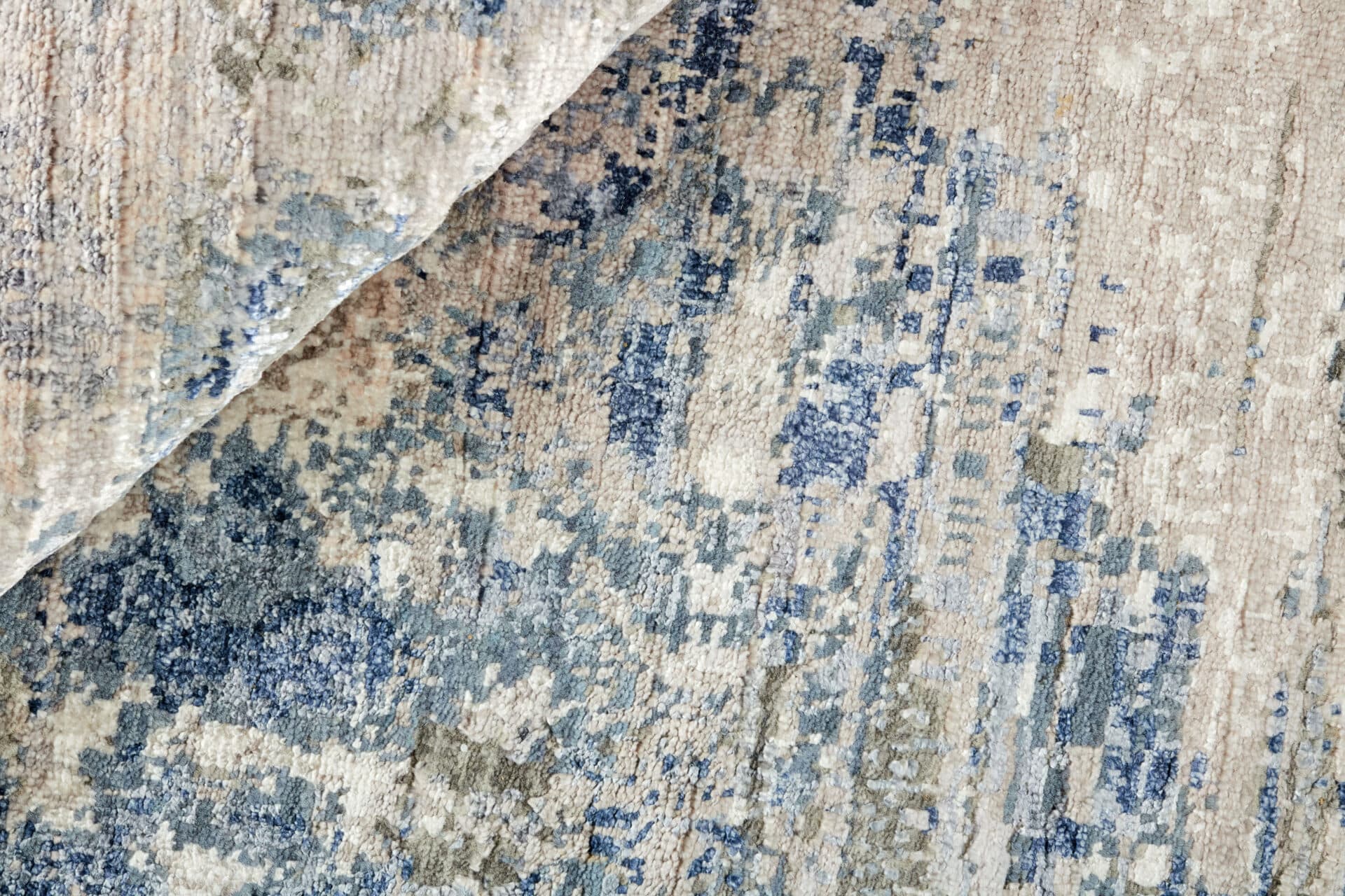 Rug Seduction grey beige blue white, 250x300, wool viscose, Reza's - 374141