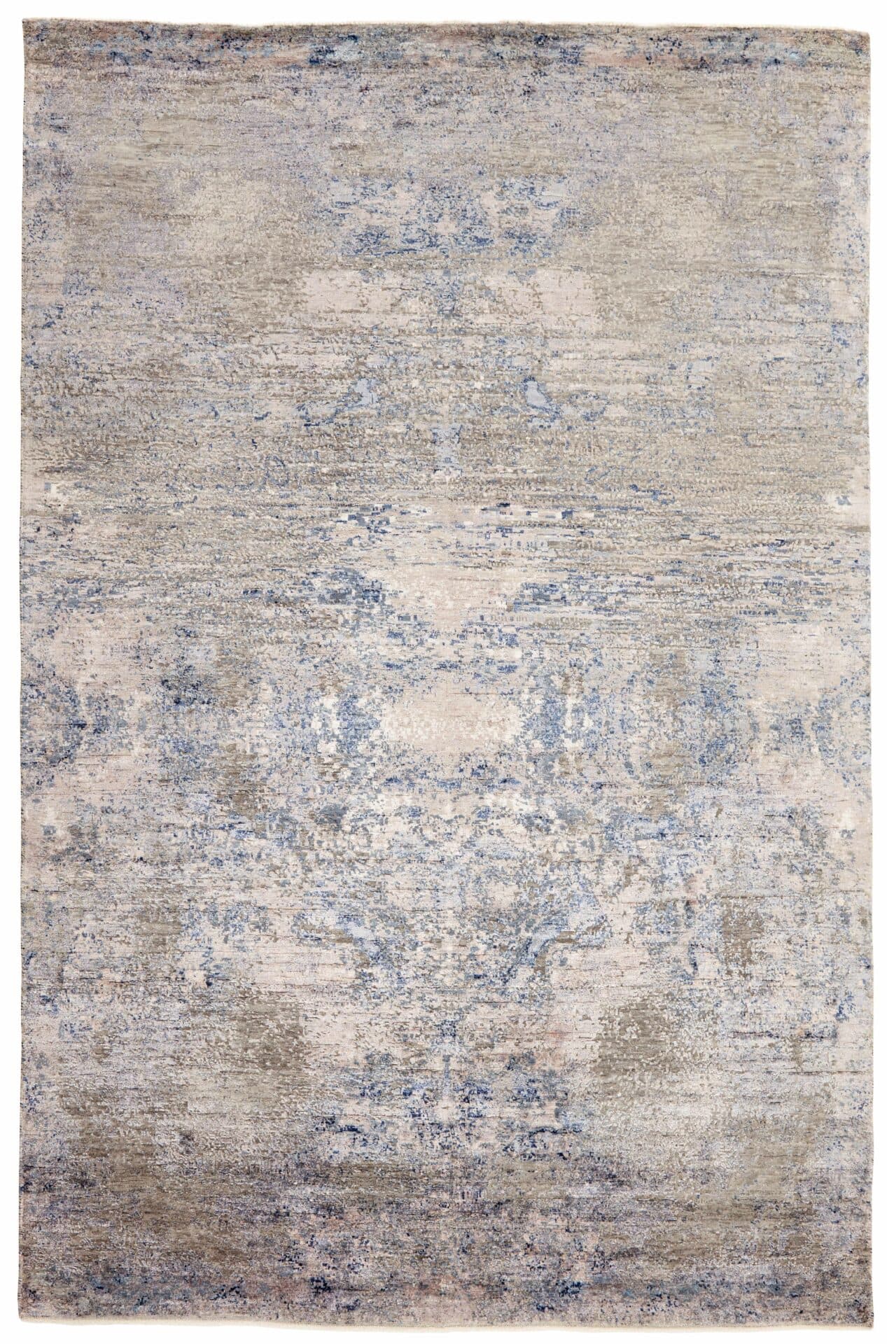 Rug Seduction grey beige blue white, 250x350, wool viscose, Reza's