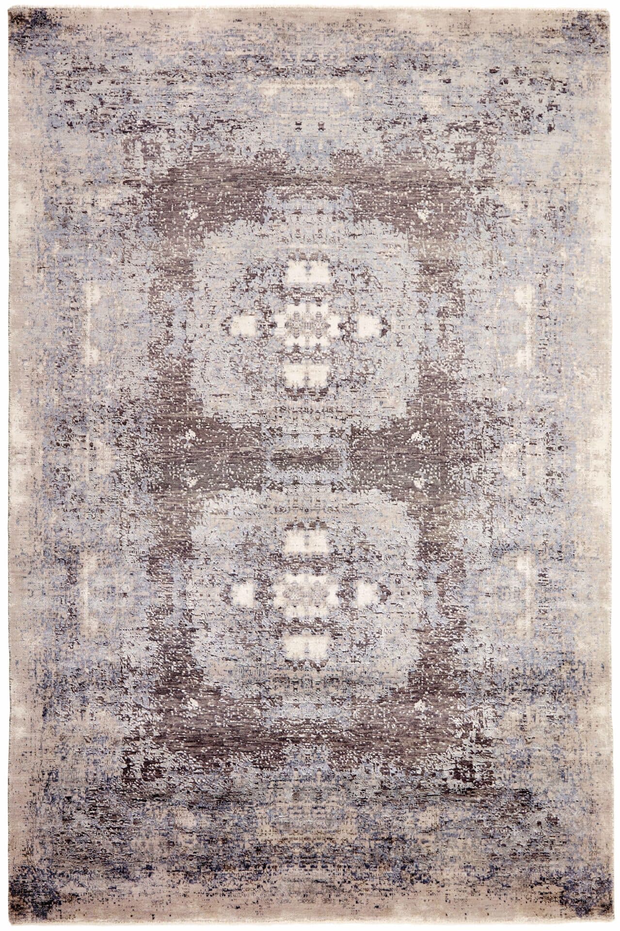 Rug Seduction grey blue beige, 300x400 cm, wool viscose, Reza's