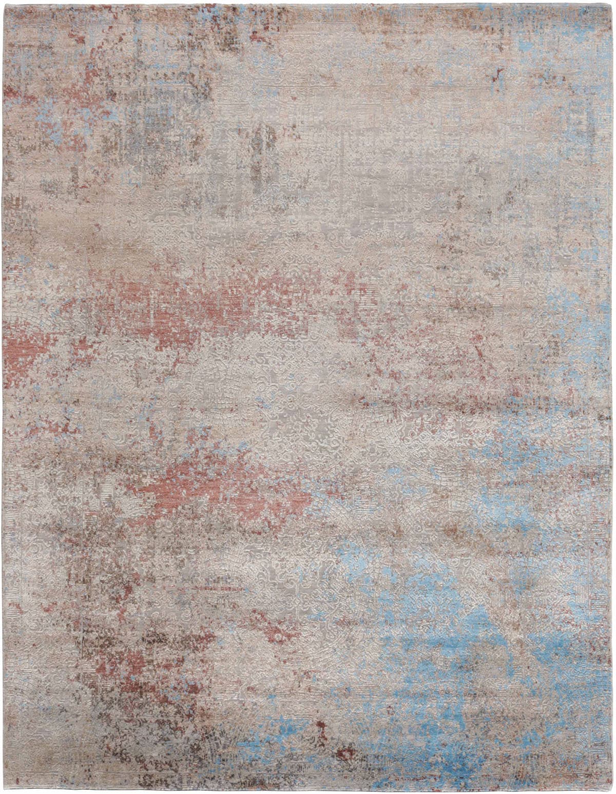 Rug Seduction beige red blue, 250x300, wool viscose, Reza's