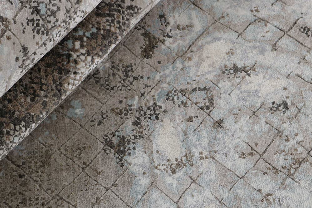 Rug Seduction beige grey brown, 250x350, wool viscose, Reza's - 374248