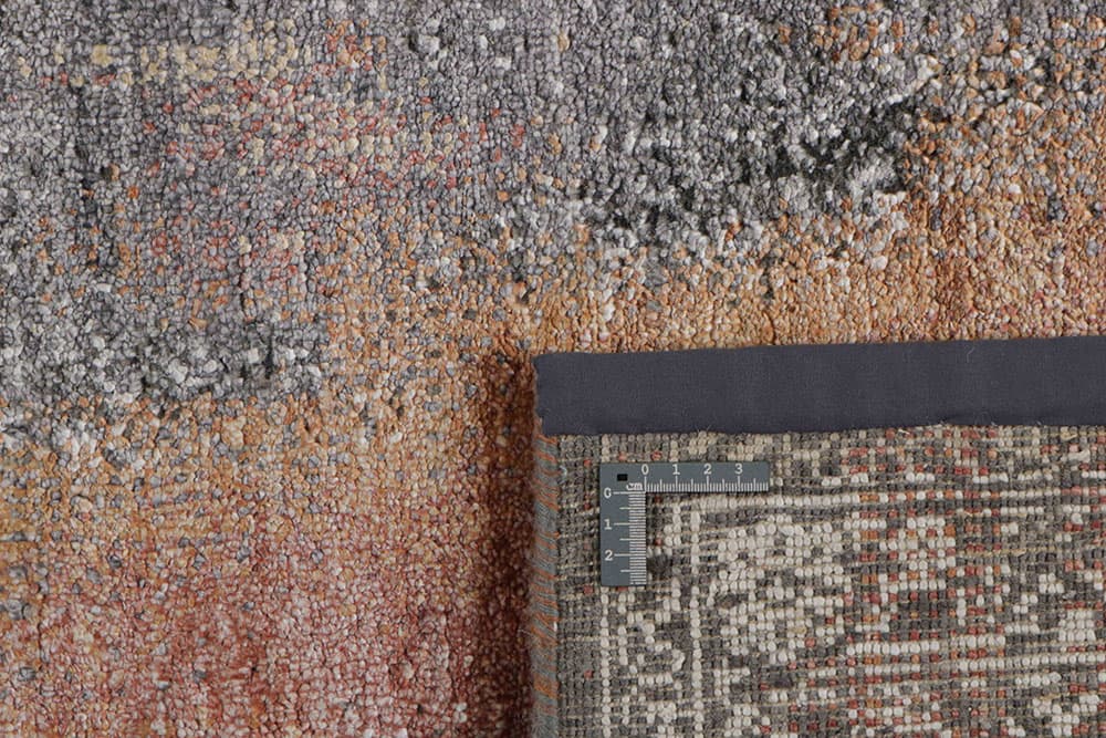 Rug Seduction orange grey white, 200x300, wool viscose, Reza's - 374407