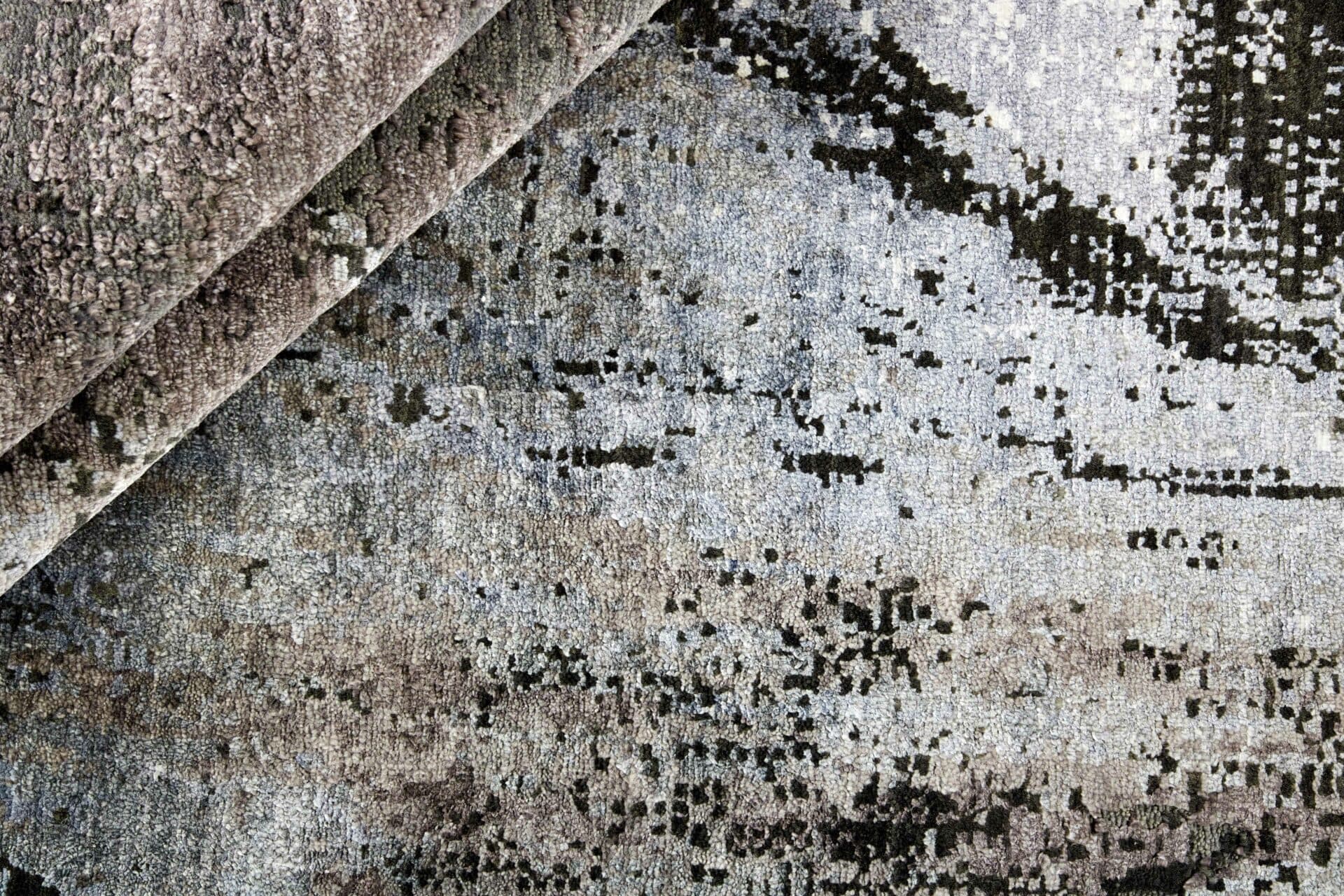 Rug Seduction grey silver brown, 200x300, wool viscose, Reza's - 374557