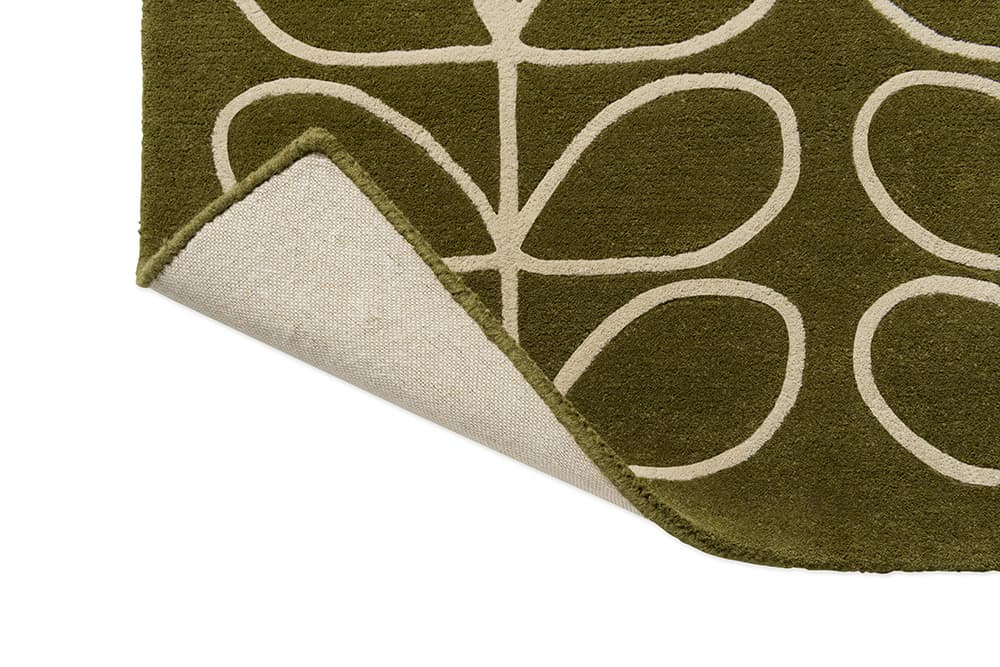Rug Linear Stem Olive beige, olive, green 70x300 cm, wool, Orla Kiely - 374662
