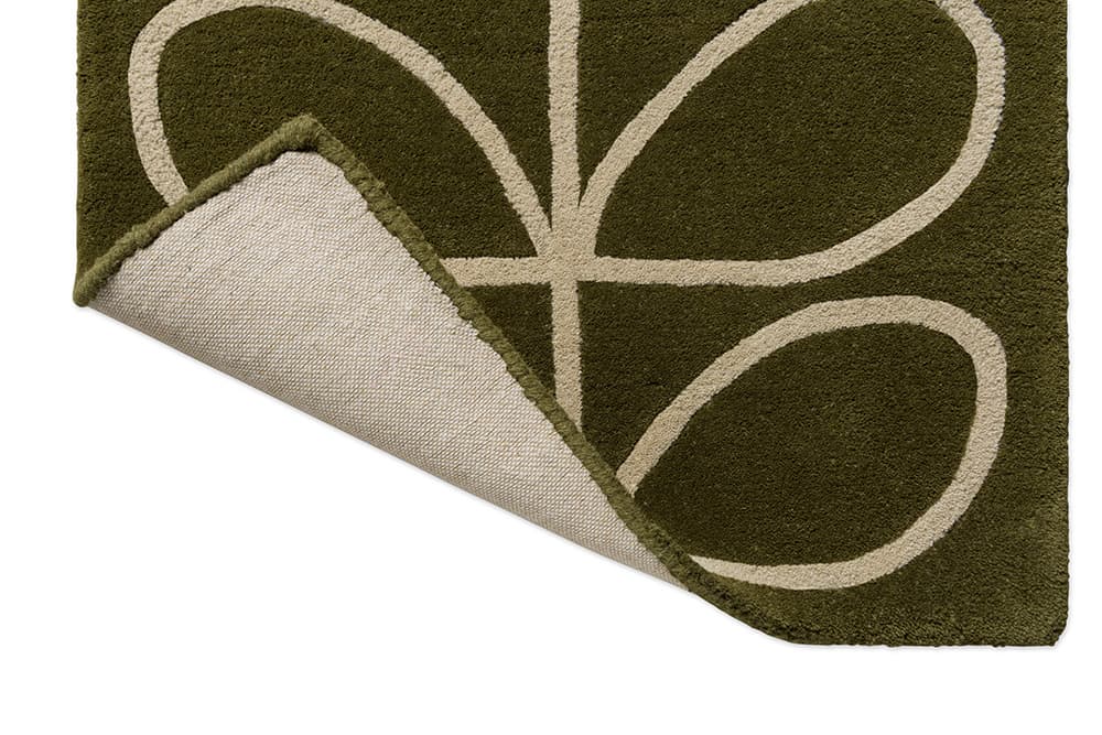 Rug Linear Stem Olive beige, olive, green 250x350 cm, wool, Orla Kiely - 374718