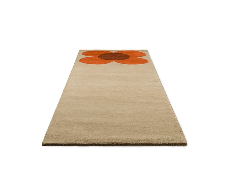 Dywan Flower Placement Pumpkin/Ecru beżowy, pomarańczowy, brązowy 120x180 cm, wełna, Orla Kiely - 374905