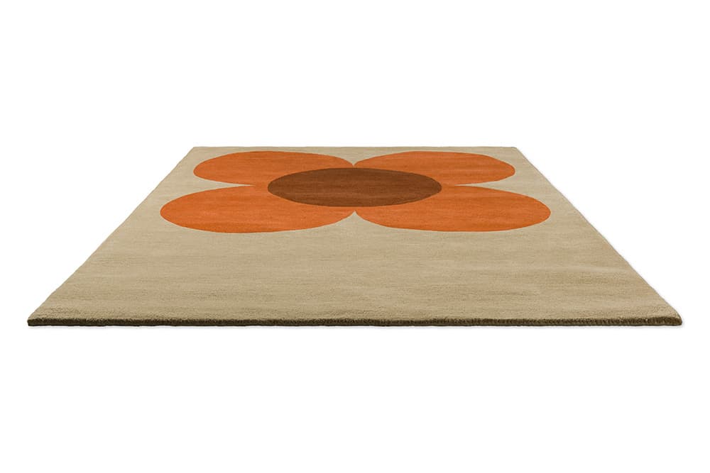 Dywan Flower Placement Pumpkin/Ecru beżowy, pomarańczowy, brązowy 250x350 cm, wełna, Orla Kiely - 374939