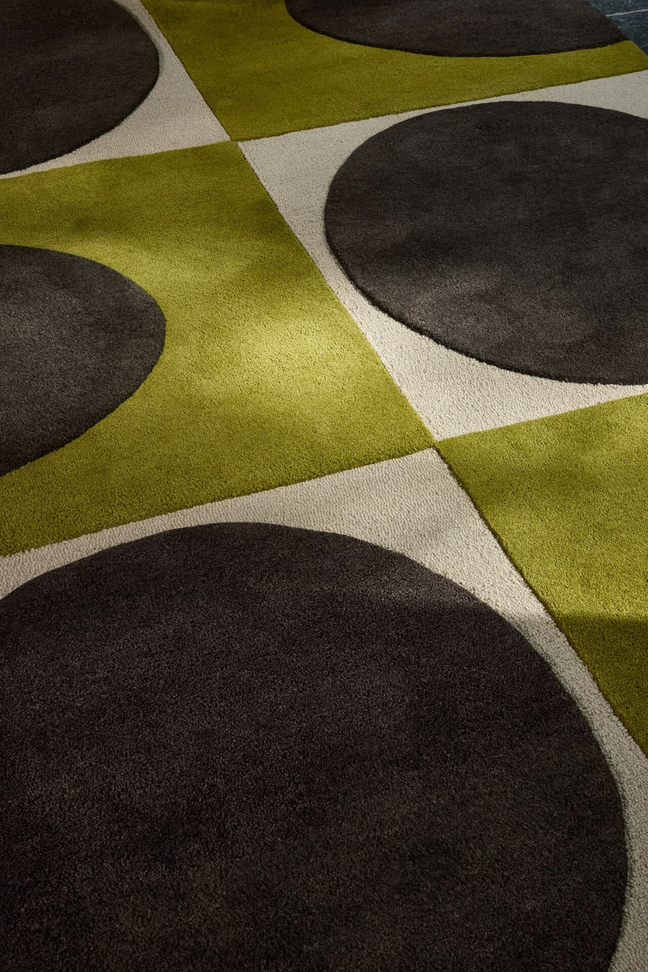 Rug Spot Square beige, navy blue, green 160x230 cm, wool, Orla Kiely - 374955