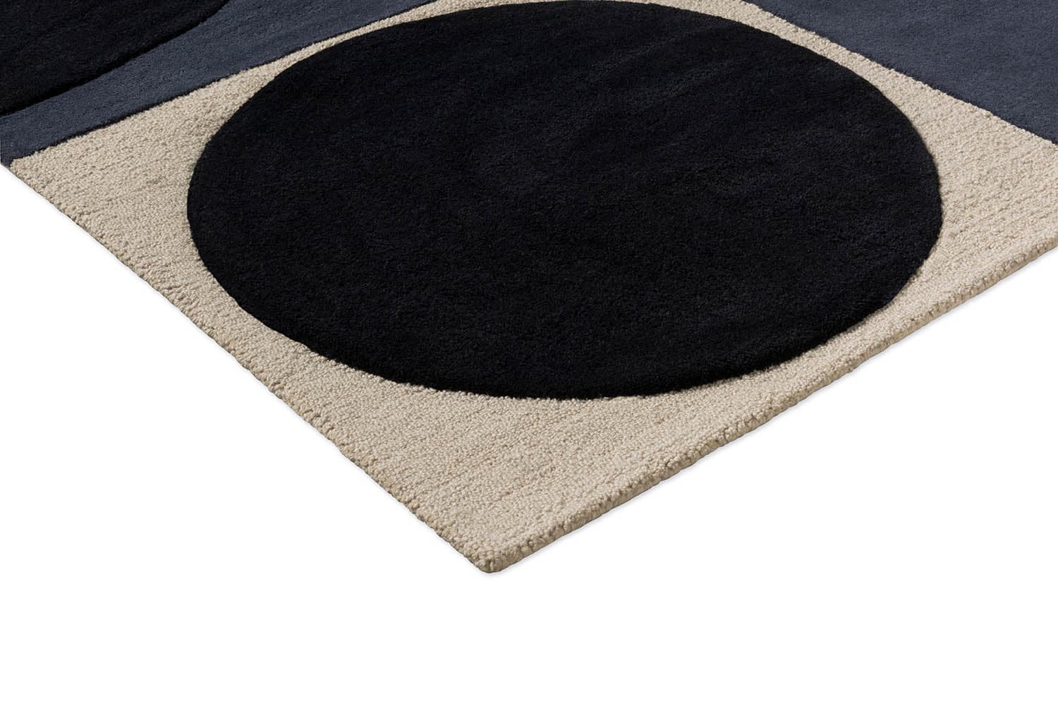 Rug Spot Square beige, navy blue, blue 120x180, wool, Orla Kiely - 374975