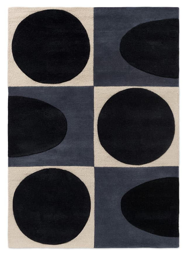 Rug Spot Square beige, navy blue, blue 160x230 cm, wool, Orla Kiely - DIMENSION