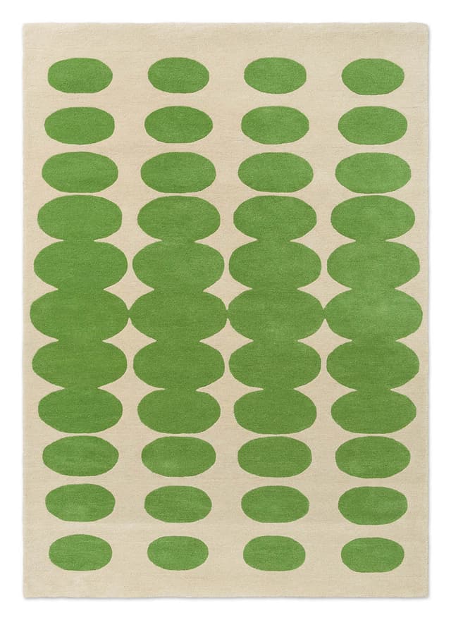 Rug Optical Oval beige, green 120x180 cm, wool, Orla Kiely - DIMENSION