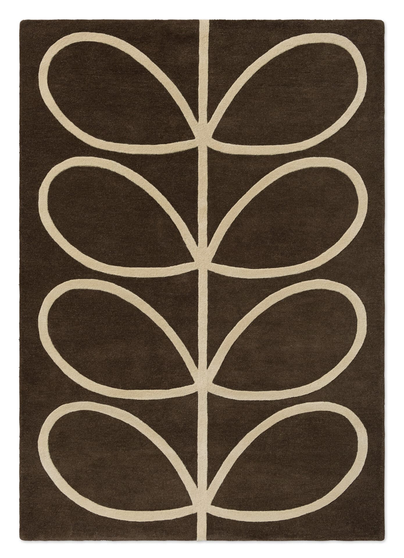 Dywan Giant Linear Stem brązowy, beżowy 120x180 cm, wełna, Orla Kiely