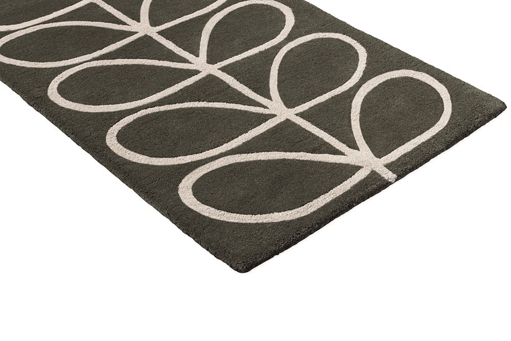 Rug Linear Stem Slate beige, black 67x230 cm, wool, Orla Kiely - 375129