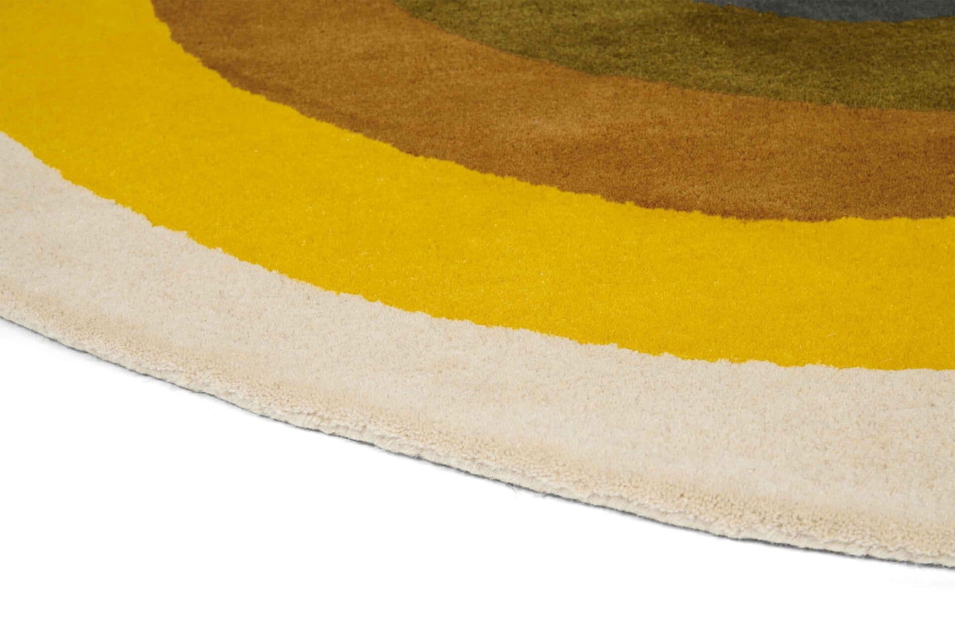 Dywan Sunflower Yellow żółty, biały, brązowy, czarny, szary, zielony 200x200 cm, wełna, Orla Kiely - 375205