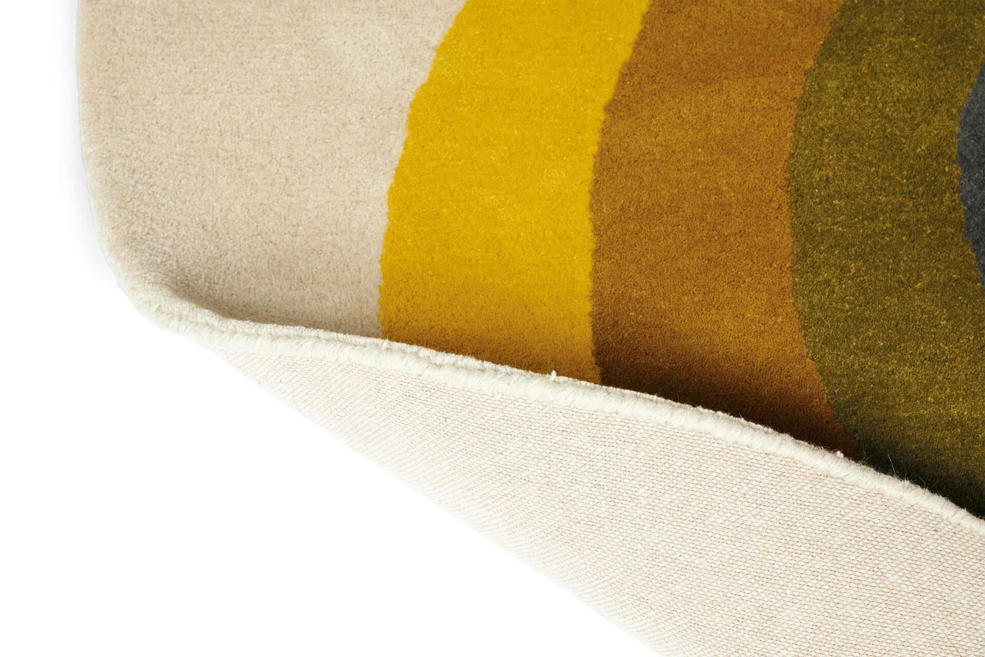 Dywan Sunflower Yellow żółty, biały, brązowy, czarny, szary, zielony 200x200 cm, wełna, Orla Kiely - 375206