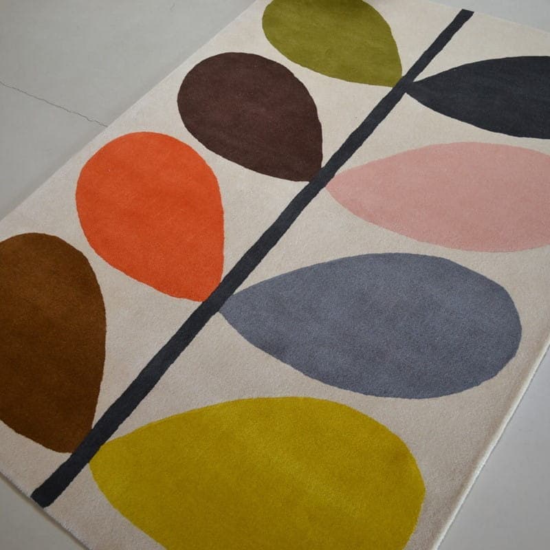 Dywan Giant Multi Stem beżowy, szary, zielony, niebieski, różowy, pomarańczowy, żółty, brązowy 200x280 cm, wełna, Orla Kiely - 375223
