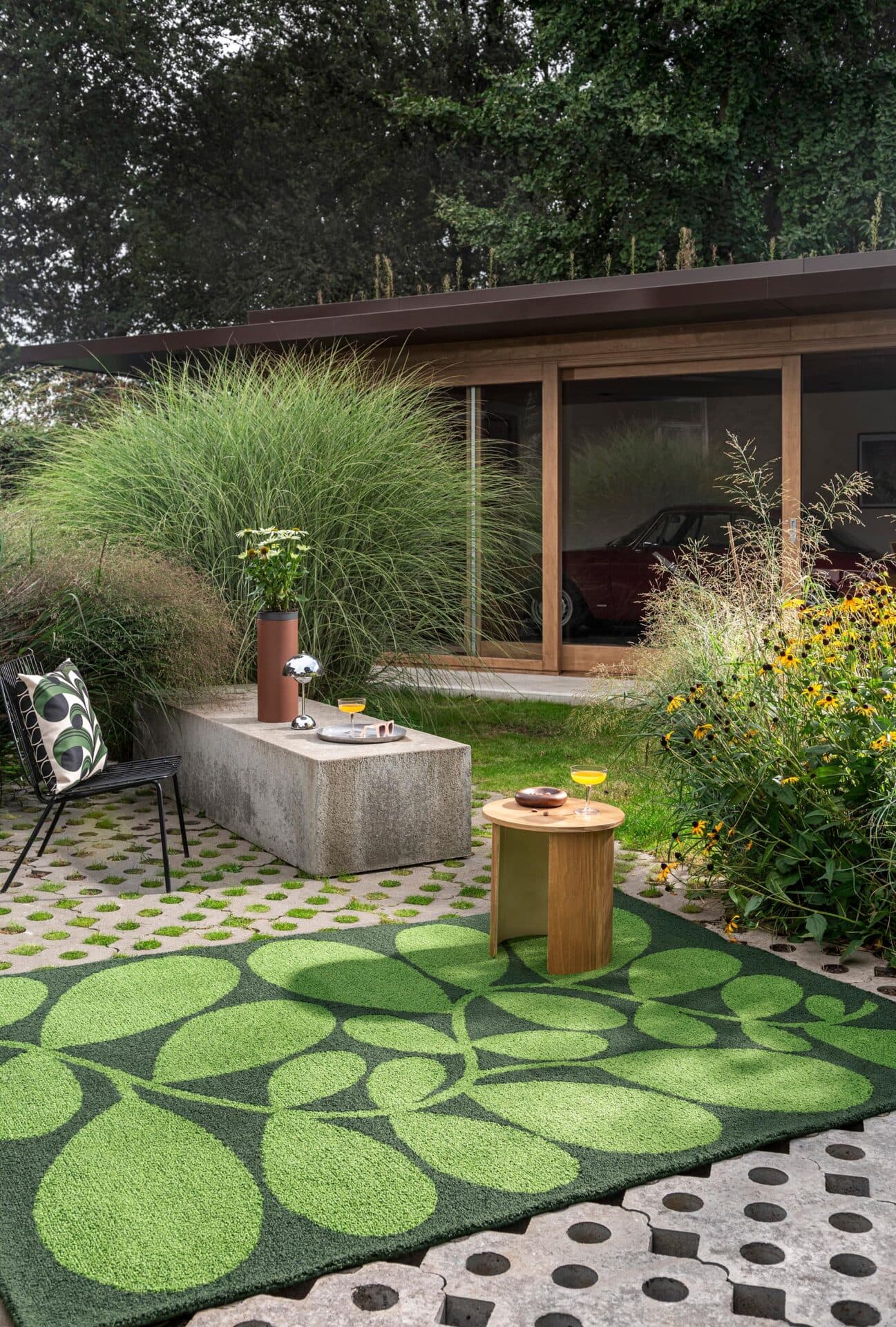 Dywan zewnętrzny Sycamore Dill zielony 140x200, Orla Kiely - 375235