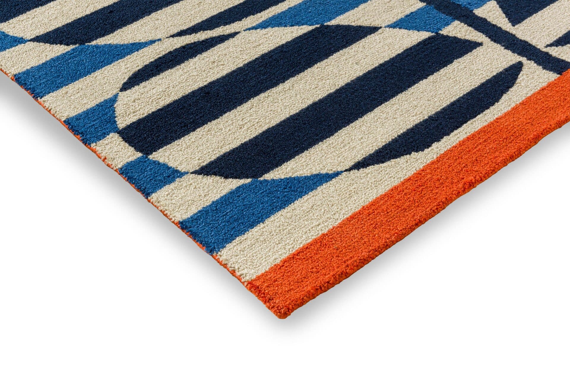 Outdoor rug Stripy Stem Azure beige, blue, orange, brown 140x200 cm, Orla Kiely - 375267