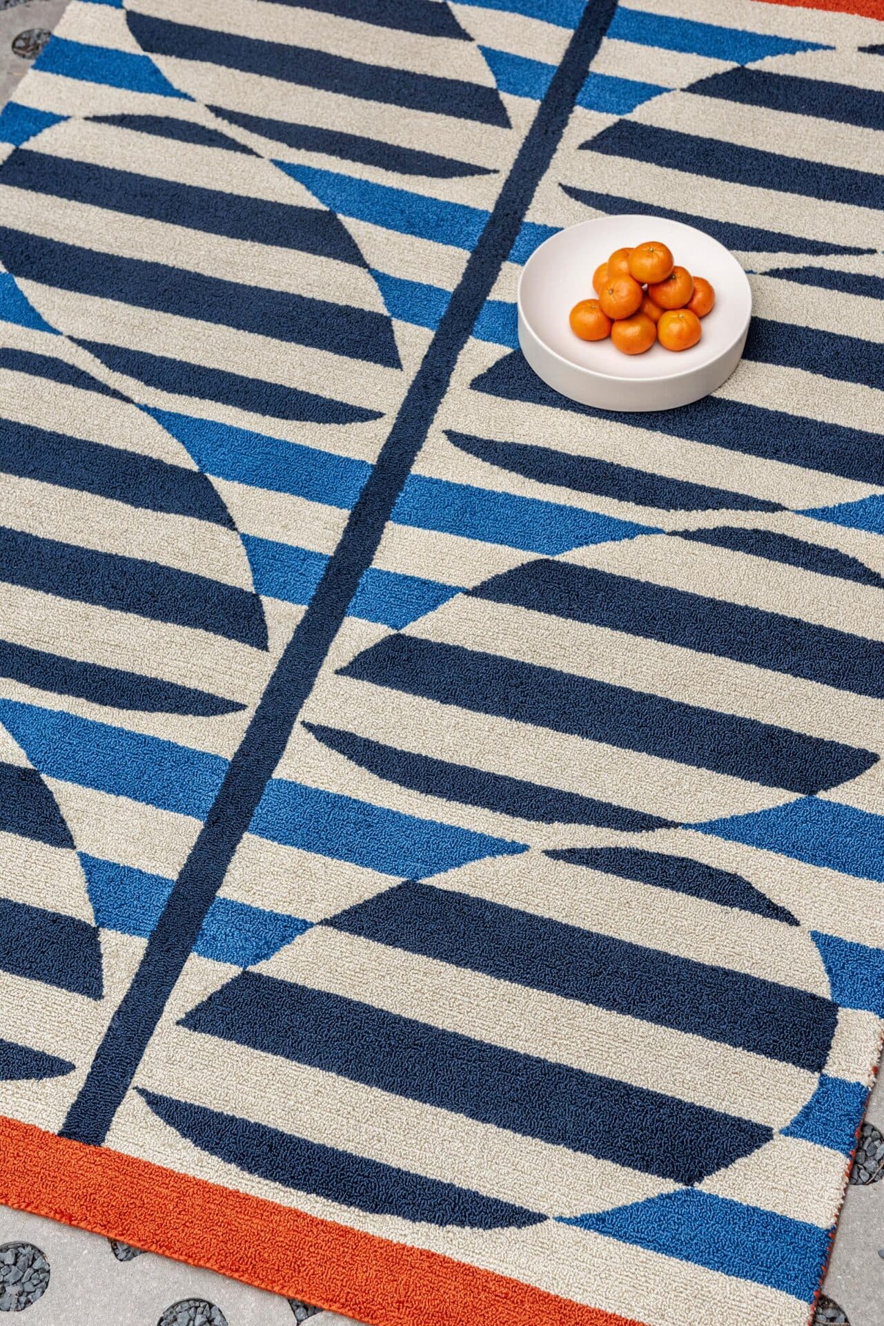 Outdoor rug Stripy Stem Azure beige, blue, orange, black 200x280 cm, Orla Kiely - 375279