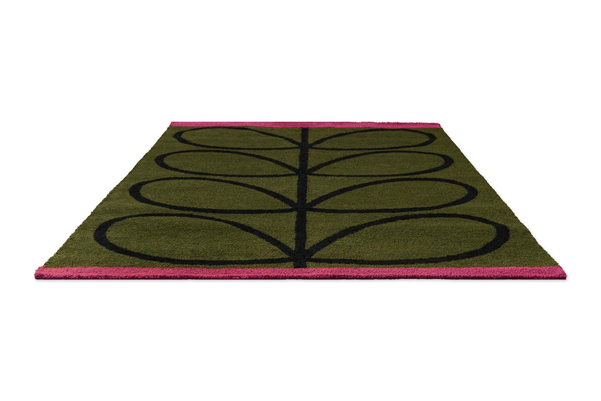 Dywan zewnętrzny Linear Stem Olive zielony, różowy, czarny 160x230 cm, Orla Kiely - 375349