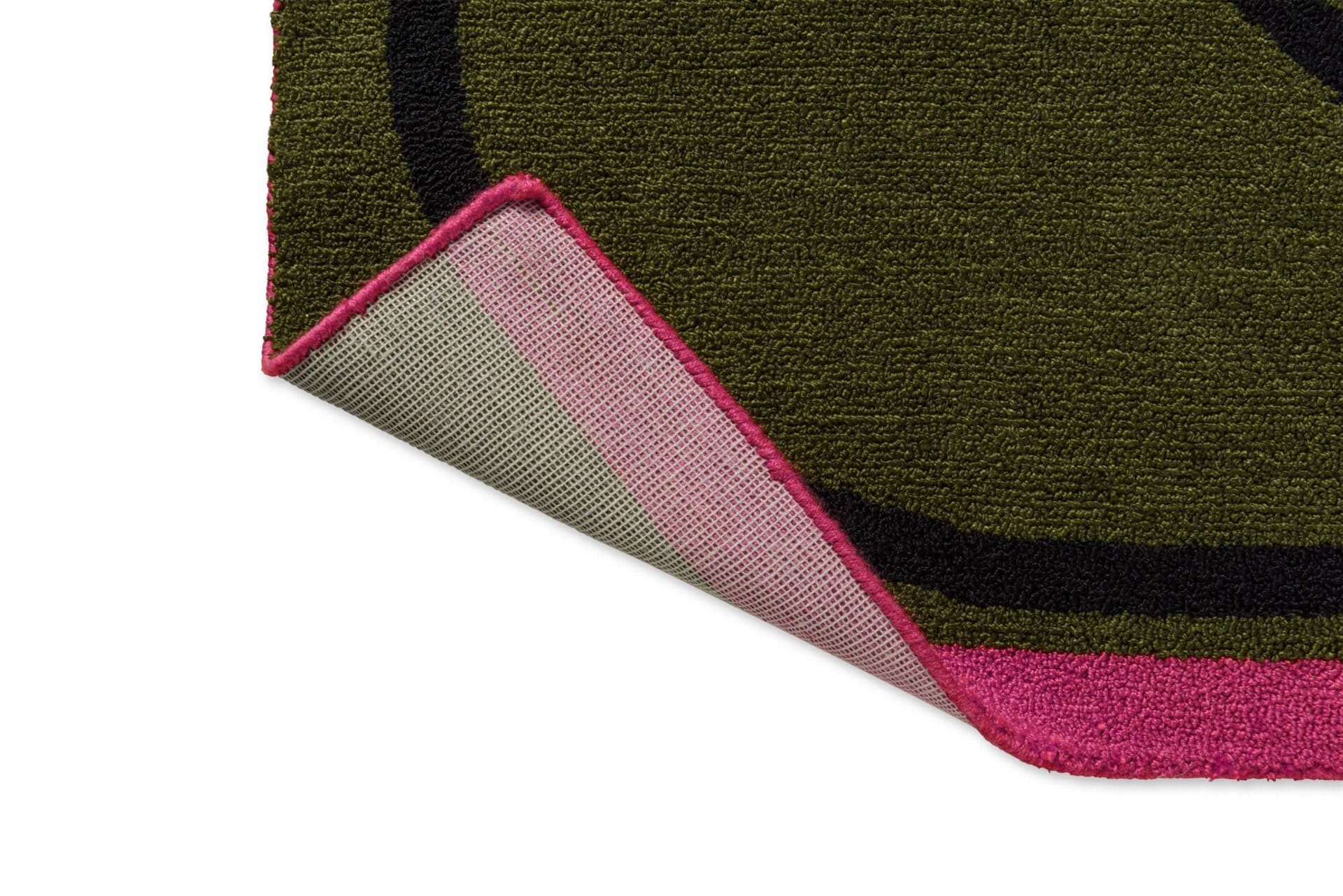 Dywan zewnętrzny Linear Stem Olive zielony, różowy, czarny 160x230 cm, Orla Kiely - 375347