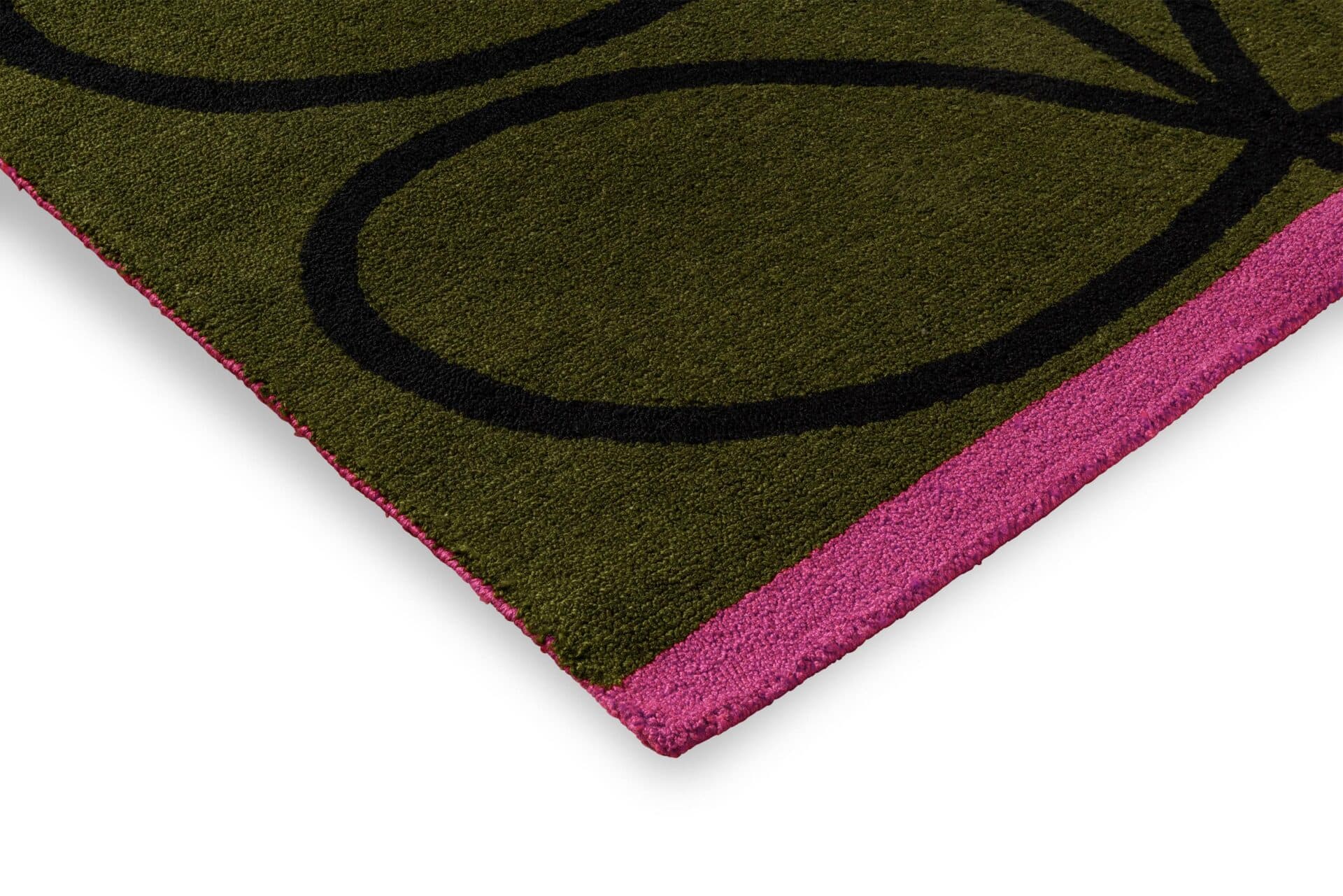 Dywan zewnętrzny Linear Stem Olive zielony, różowy, czarny 200x280 cm, Orla Kiely - 375356