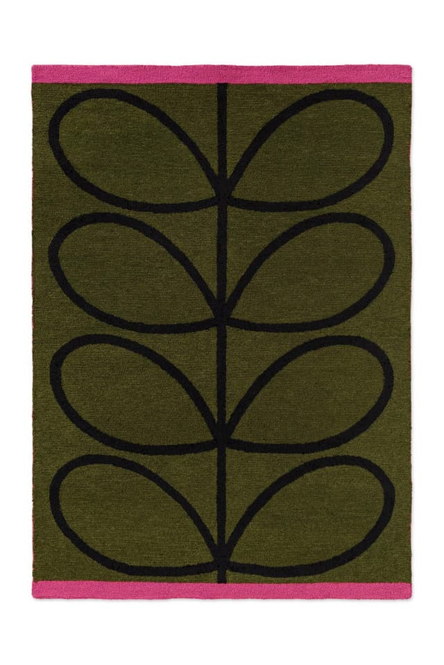 Dywan zewnętrzny Linear Stem Olive zielony, różowy, czarny 200x280 cm, Orla Kiely - WYMIARY