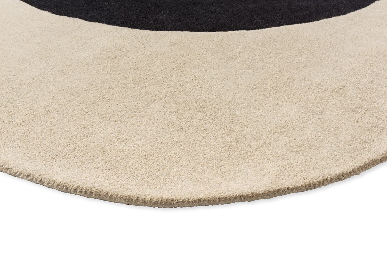 Rug Flower Spot beige, black 150x150, wool, Orla Kiely - 375450