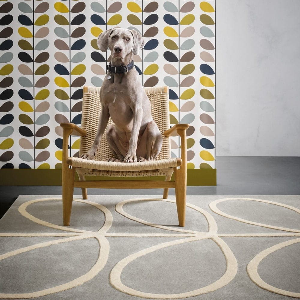 Dywan Giant Linear Stem szary, beżowy 120x180 cm, wełna, Orla Kiely - 375559