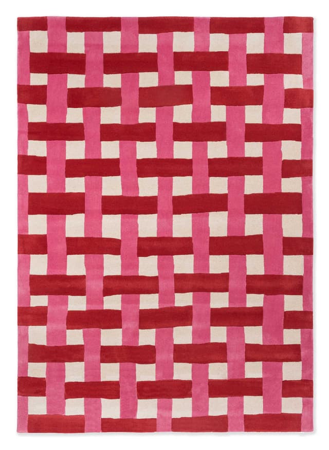 Rug Basketweave beige, pink, red 170x240, wool, Harlequin - DIMENSION