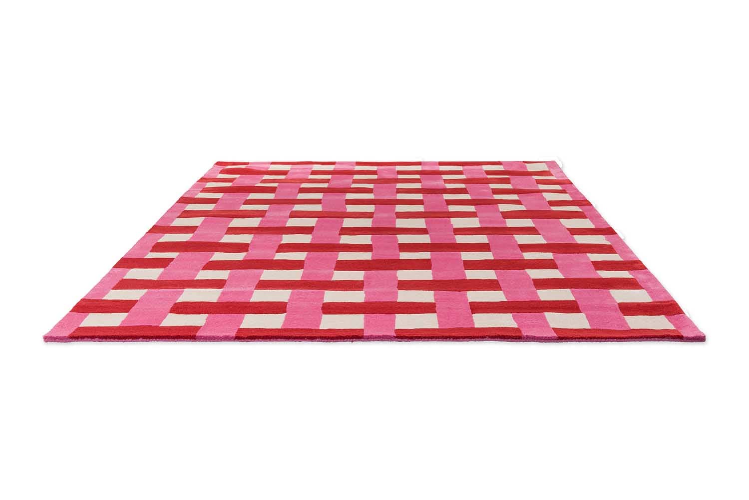 Rug Basketweave beige, pink, red 200x280, wool, Harlequin - 375658
