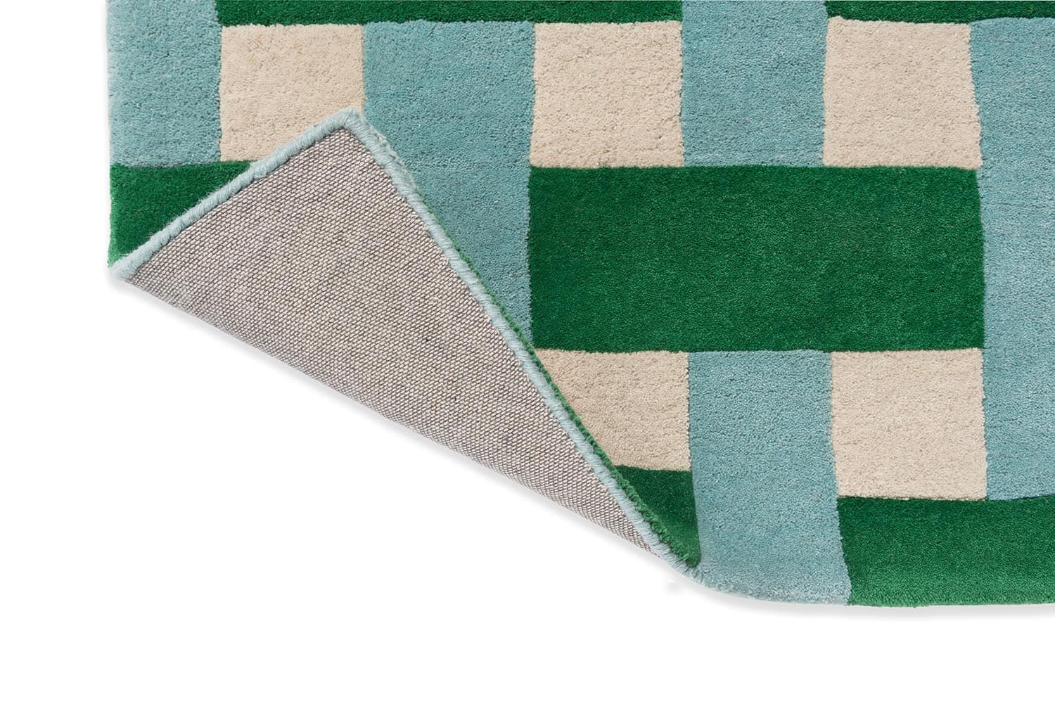 Rug Basketweave emerald, aquamarine beige, blue, green 140x200, wool, Harlequin - 375687